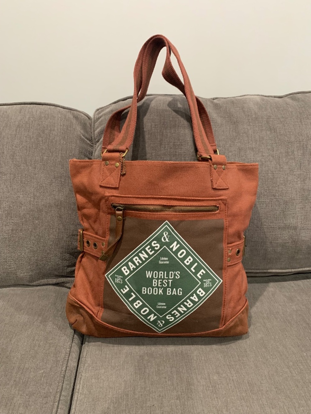 Barnes & Noble "World's Best Book Bag" Canvas Tote Bag